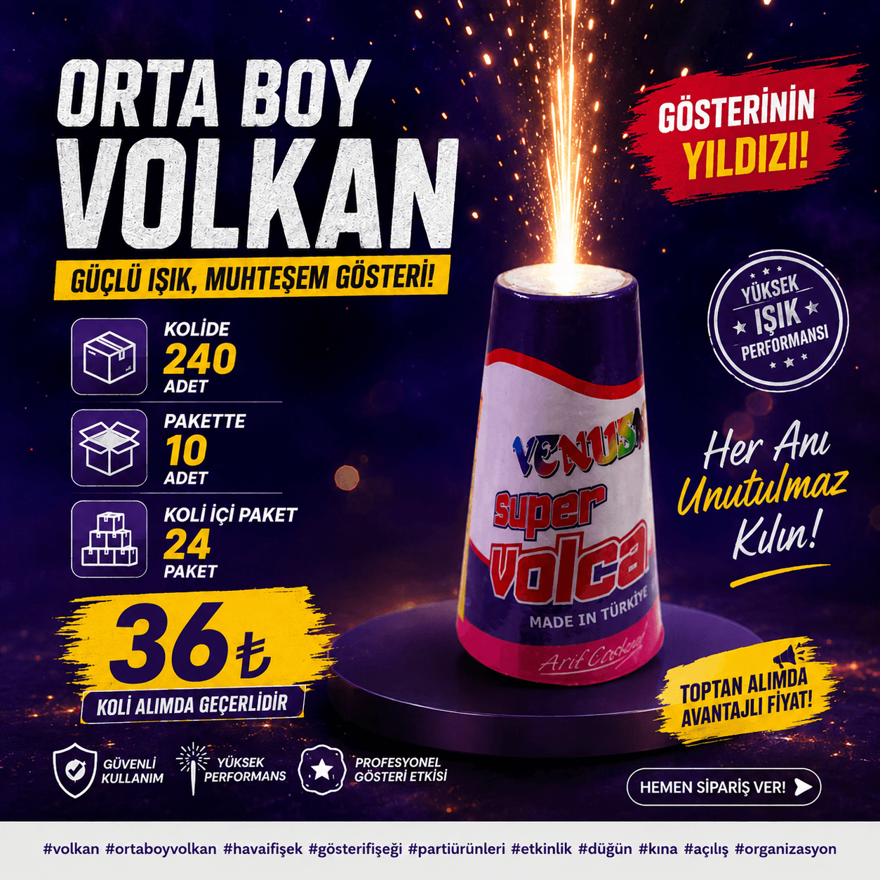 Profesyonel Organizasyon Orta Boy Volkan - Venüs Konik 667
